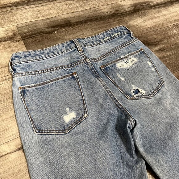 Gilded Intent High Rise Ankle Straight Distressed Denim Jeans Blue Size 25 - Picture 5 of 11